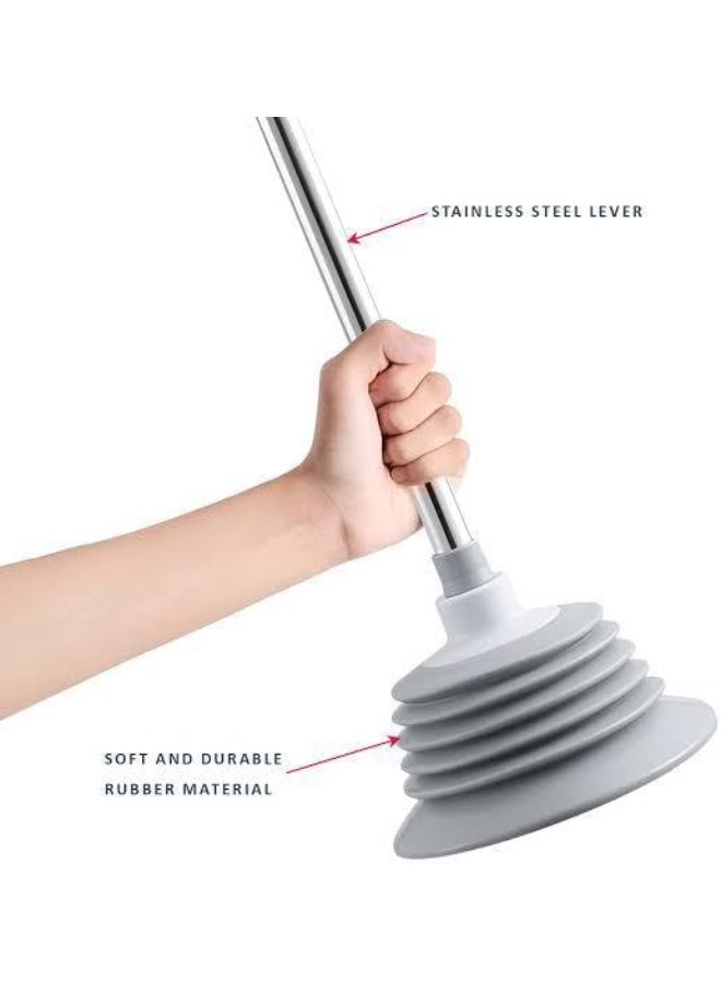 سلاكة بلاعة و حوض مطبخ جامبو رمادي بيد من معدن علاقه سليكون فاليد OM - Image 3